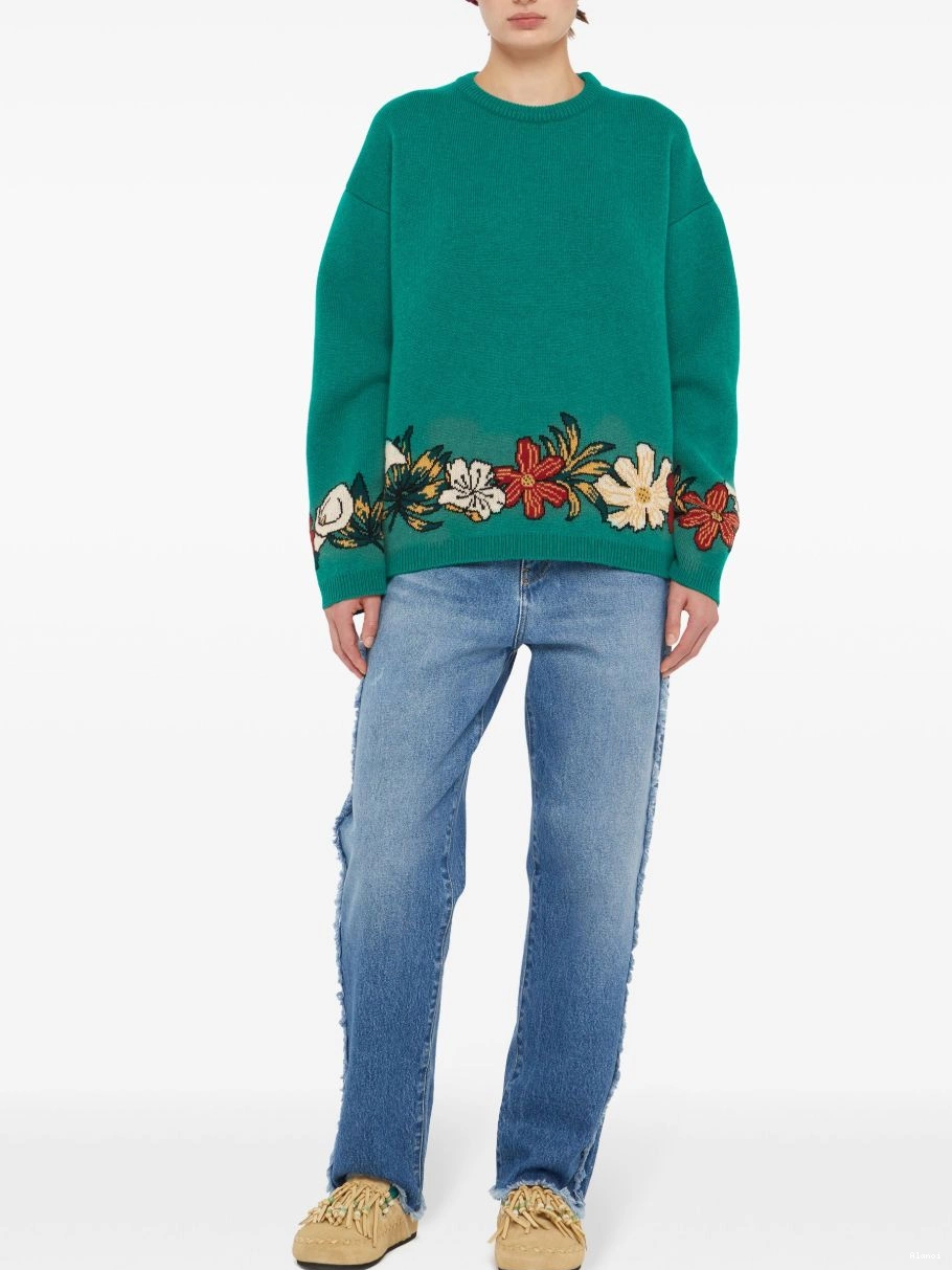 Cheap cashmere Alanui jumper intarsia-knit floral Women 0520